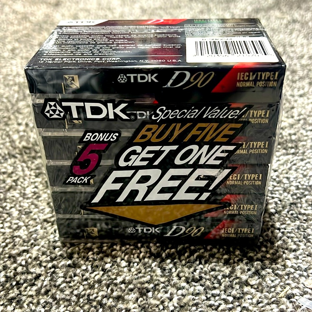 TDK D90 High Output Audio Cassettes set of 6